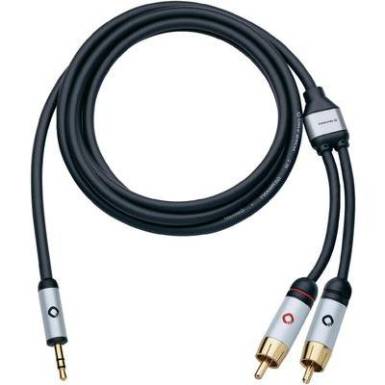 RCA / Jack Csatlakoz&oacute;k&aacute;bel [2x RCA dug&oacute; - 1x RCA dug&oacute;, RCA dug&oacute;] 3 m, fekete Oehlbach