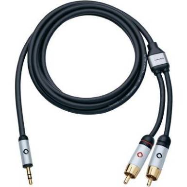 RCA / Jack Csatlakoz&oacute;k&aacute;bel [2x RCA dug&oacute; - 1x RCA dug&oacute;, RCA dug&oacute;] 5 m, fekete Oehlbach