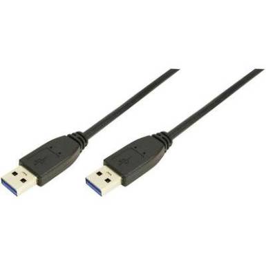 USB kábel, A típusú dugóról A típusú dugóra, 1 m, fekete USB kábel, A típusú dugóról A típusú dugóra, 1 m, fekete