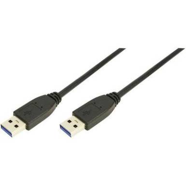 USB kábel, A típusú dugóról A típusú dugóra, 3 m, fekete, LogiLink® USB kábel, A típusú dugóról A típusú dugóra, 3 m, fekete, LogiLink®