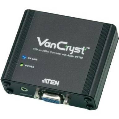 VGA - HDMI &aacute;talak&iacute;t&oacute; konverter  [1x VGA aljzat &eacute;s 3.5 mm-es jack aljzat - 1x HDMI aljzat] Aten VC180-AT-G