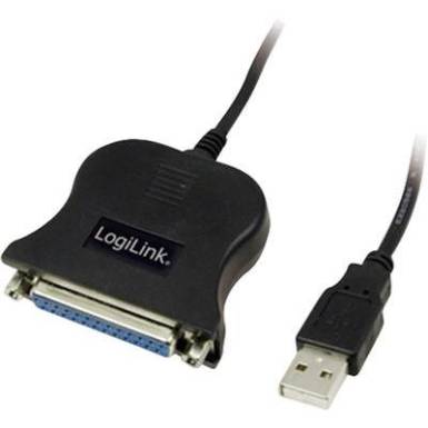USB 1.1 / p&aacute;rhuzamos portos k&aacute;bel, 1,8 m, fekete, LogiLink UA0054