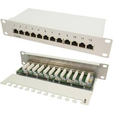 12 portos CAT6 patch panel, 25,4 cm, LogiLink NP0041 12 portos CAT6 patch panel, 25,4 cm, LogiLink NP0041