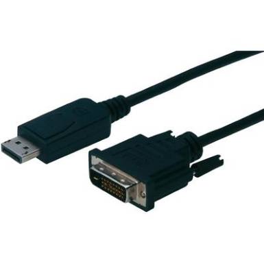 DisplayPort / DVI csatlakoz&oacute;k&aacute;bel [1x DisplayPort dug&oacute; - 1x DVI dug&oacute; 24+1 p&oacute;l.] 1 m fekete