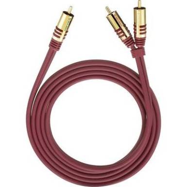 RCA Y k&aacute;bel, [2x RCA dug&oacute; - 1x RCA dug&oacute;] 2 m, piros Oehlbach