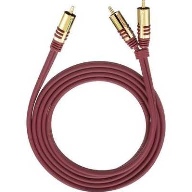 RCA Y k&aacute;bel, [2x RCA dug&oacute; - 1x RCA dug&oacute;] 5 m, piros Oehlbach