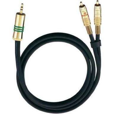 RCA / Jack Csatlakoz&oacute;k&aacute;bel [2x RCA dug&oacute; - 1x ] 1 m, fekete Oehlbach