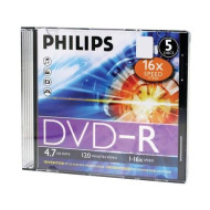 DVD LEMEZ IRHATÓ PHILIPS 4,7 GB DVD-R 16X VÉKONY TOK