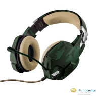 Trust Fejhallgató - GXT322C Green Camouflage (c.sz:20865, mikrofon, hangerőszabályzó, 3.5mm jack, na