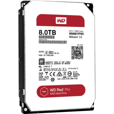 WESTERN DIGITAL HDD Desktop WD Red Pro (3.5'', 8TB, 128MB, 7200 RPM, SATA 6 Gb/s) WD8001FFWX