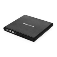 Verbatim External CD/DVD ReWriter, USB 2.0, Slim, Black 98938