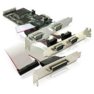 DELOCK PCI-e Bővítőkártya 4x Soros port + 1x Párhuzamos port + Low Profile