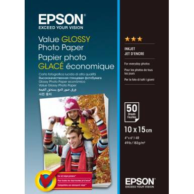 Epson 10x15 Gazdaságos Fényes Papír 50Lapos 183g C13S400038 Epson 10x15 Gazdaságos Fényes Papír 50Lapos 183g C13S400038
