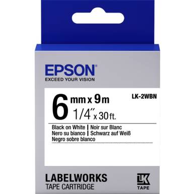 EPSON - SUPPLIES OTHER (S5 S6 U1) TAPE - LK2WBN STD BLK/WHT 6/9 C53S652003 EPSON - SUPPLIES OTHER (S5 S6 U1) TAPE - LK2WBN STD BLK/WHT 6/9 C53S652003