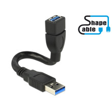 Delock Cable USB 3.0 A male  USB 3.0 A female ShapeCable 0.15 m 83713