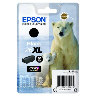 Epson T2621 Patron Black 12,2ml 26XL (Eredeti) C13T26214012