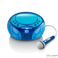 Lenco SCD-650BU hordozható rádiós CD/MP3/USB lejátszó party fénnyel és mikrofonnal kék