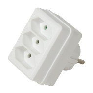 LogiLink Socket Adapter, 3x Euro, White LPS219