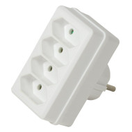 LogiLink Socket Adapter, 4x Euro, White LPS220