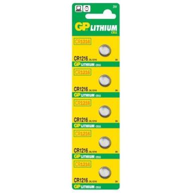 Lithium button battery GP Batteries CR1216-U5 3.0V   blister 5 pcs 4891199063848 - CR12