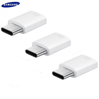 SAMSUNG Adapter (microUSB - USB Type-C, töltéshez, adatátvitelhez, 3db) FEHÉR EE-GN930KWEG 68229