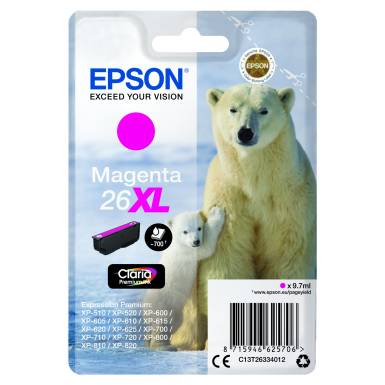 Epson T2633 Patron Magenta 9,7ml 26XL (Eredeti) C13T26334012 Epson T2633 Patron Magenta 9,7ml 26XL (Eredeti) C13T26334012