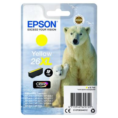 Epson T2634 Patron Yellow 9,7ml 26XL (Eredeti) C13T26344012 Epson T2634 Patron Yellow 9,7ml 26XL (Eredeti) C13T26344012