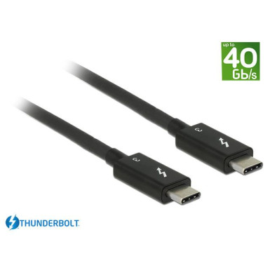Delock Thunderbolt 3 (40 Gb/s) USB-C cable male  male passive 0.5m 5A black 84844