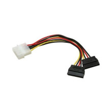 OEM Molex Power 4pin -&gt, 2 SATA Power M/F tápkábel