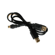 OEM 2 USB A &lt,-&gt,  USB mini B 5pin M/M adatkábel 0.5m fekete