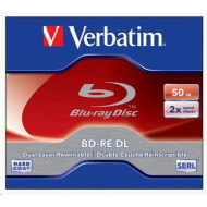 1x5 Verbatim BD-RE Blu-Ray 50GB 2x Speed, White Blue Surface JC 43760