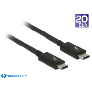 DELOCK kábel Thunderbolt 3 USB Type-C male to male, passzív 3A, 2m, fekete 84847