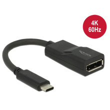 Delock Adapter USB Type-C csatlakozódugóval  Displayport csatlakozóhüvellyel (DP váltakozó mód) 4K 62748