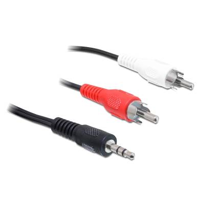 Delock Hangkábel, 3,5 mm-es sztereó csatlakozódugó 2 x RCA-csatlakozódugó, 3 m 84942 Delock Hangkábel, 3,5 mm-es sztereó csatlakozódugó 2 x RCA-csatlakozódugó, 3 m 84942