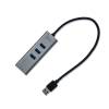 i-tec USB 3.0 Metal 3 port HUB Gigabit Ethernet 1x USB 3.0 to RJ-45 3x USB 3.0 U3METALG3HUB