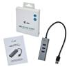 i-tec USB 3.0 Metal 3 port HUB Gigabit Ethernet 1x USB 3.0 to RJ-45 3x USB 3.0 U3METALG3HUB