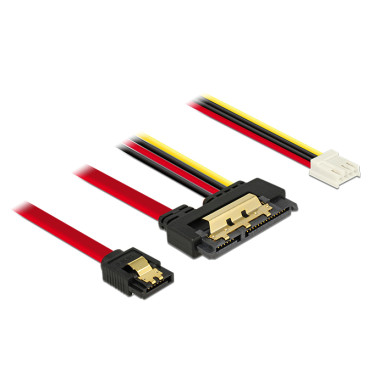 Delock Cable SATA 6 Gb/s 7pin receptacle+Floppy 4pin power femaleSATA 22pin 85234