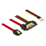 Delock Cable SATA 6 Gb/s 7pin receptacle+Floppy 4pin power maleSATA 22pin 30cm 85232