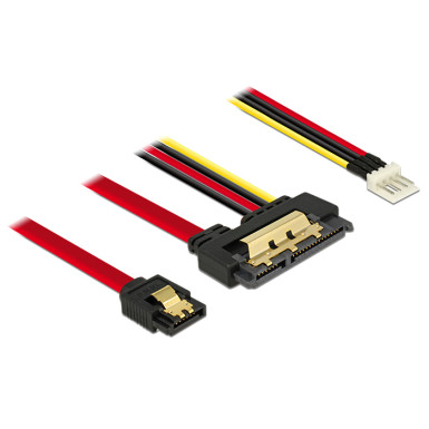 Delock Cable SATA 6 Gb/s 7pin receptacle+Floppy 4pin power maleSATA 22pin 30cm 85232