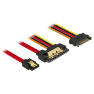 Delock Cable SATA 6 Gb/s 7pin receptacle+SATA 15pin power plugSATA 22pin 30cm 85228