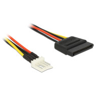 Delock Power Cable SATA 15 pin male  4 pin floppy male 60 cm 83879