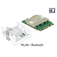 Delock Modul, M.2 aljzat A+E nyílással, csatlakozódugó  WLAN 11ac/a/b/g/n + Bluetooth 4.0 95254