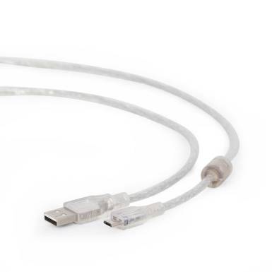 Gembird micro USB kábel 2.0 AM-MBM5P, 1.8m transparent CCP-mUSB2-AMBM-6-TR Gembird micro USB kábel 2.0 AM-MBM5P, 1.8m transparent CCP-mUSB2-AMBM-6-TR