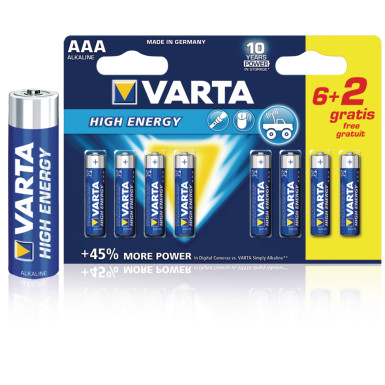 Varta High Energy AAA Ceruzaelem (8db/csomag)  (4903.121.428)