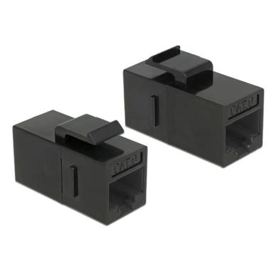 Delock Keystone modul, RJ45-aljzat  RJ45-aljzat, Cat.6 UTP, fekete 86381