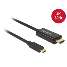 Delock Kábel USB Type-C csatlakozódugóval  HDMI csatlakozódugóval (DP váltakozó mód) 4K 60 Hz, 1 m 85290