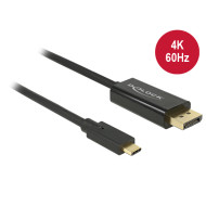 DELOCK kábel USB Type-C male to Displayport male (DP Alt Mode) 4K 60Hz, 2m 85256