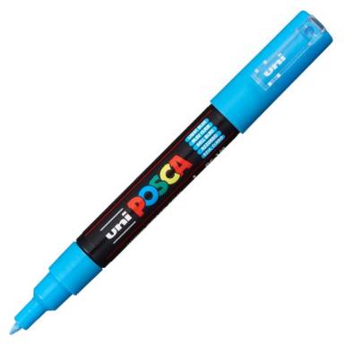 UNI POSCA Marker Pen PC-1M Extra-Fine - Light Blue 2UPC1MVK UNI POSCA Marker Pen PC-1M Extra-Fine - Light Blue 2UPC1MVK