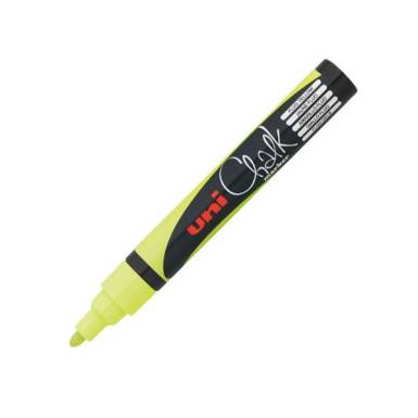 UNI Chalk Marker Pen PWE-5M Medium Bullet Tip - Fluorescent Yellow 2UPWE5MFLS UNI Chalk Marker Pen PWE-5M Medium Bullet Tip - Fluorescent Yellow 2UPWE5MFLS