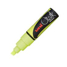 UNI Chalk Marker Pen PWE-8K Broad Chisel Tip - Fluorescent Yellow 2UPWE8KFLS UNI Chalk Marker Pen PWE-8K Broad Chisel Tip - Fluorescent Yellow 2UPWE8KFLS